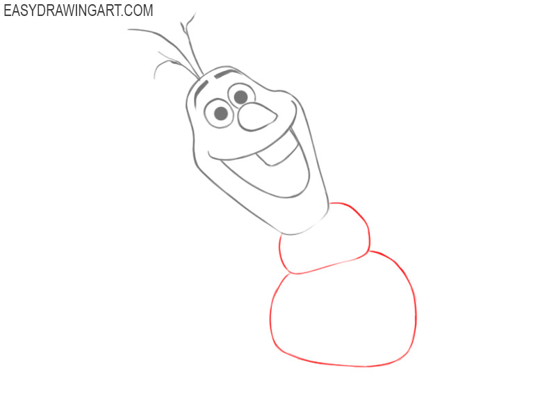 how to draw olaf step by step easy for beginners