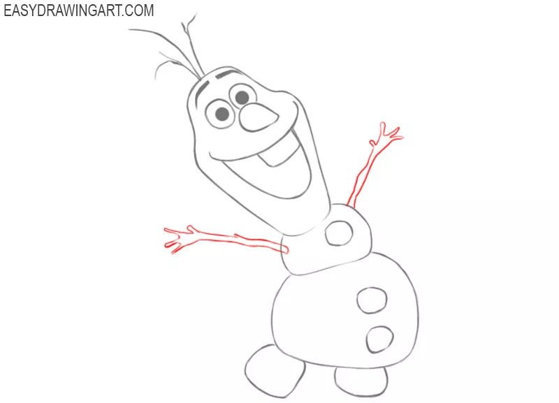 how to draw olaf step by step 