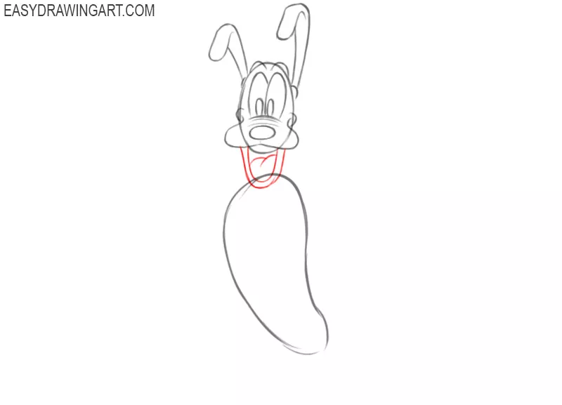 how to draw pluto the dog full body