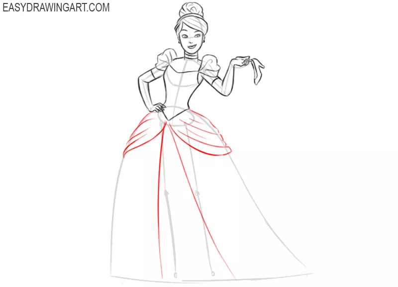 how to draw princess cinderella easy