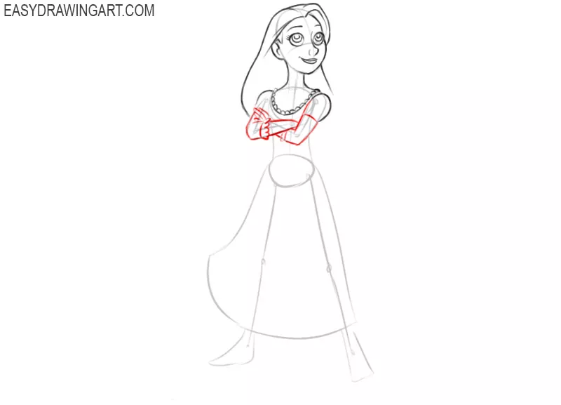 how to draw princess rapunzel easy