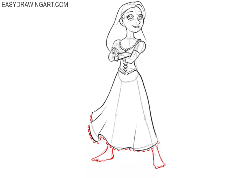 how to draw rapunzel simple