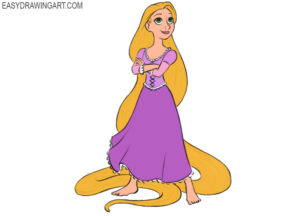 How to draw Rapunzel