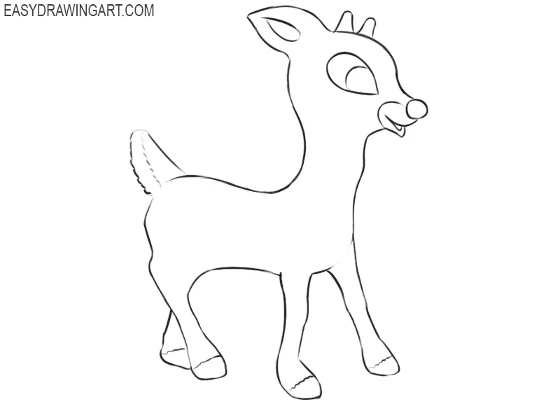 how to draw rudolph easy step by step 