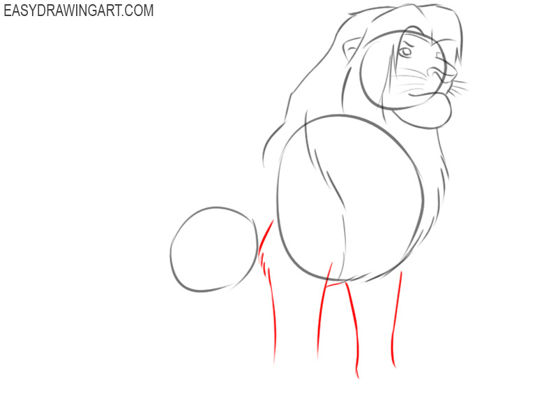 how to draw simba from the lion king step by step 