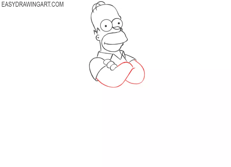 how to draw simple homer simpson