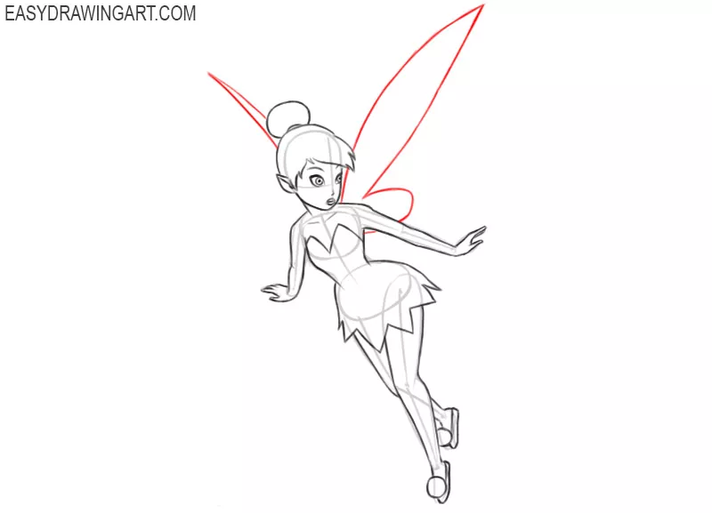 how to draw sketch of tinkerbell