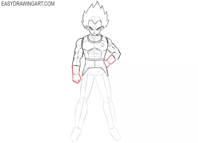 how to draw sketch of vegeta