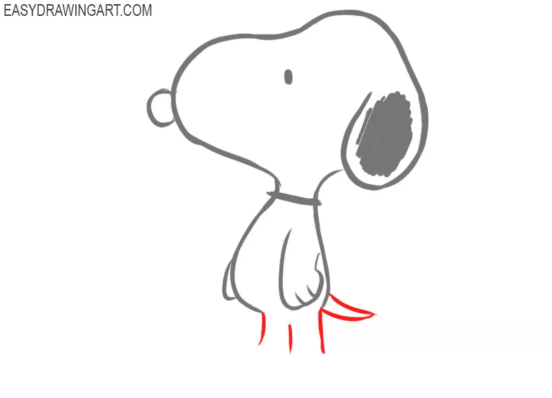 how to draw snoopy step by step slowly 