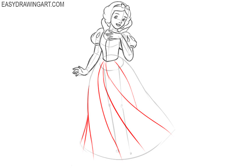  how to draw snow white easy step by step