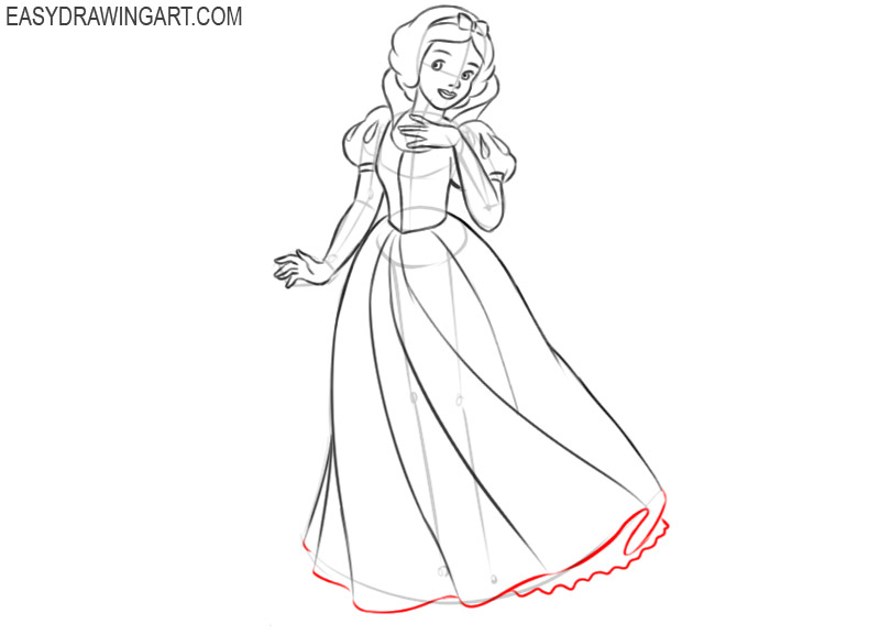 how to draw snow white in easy way