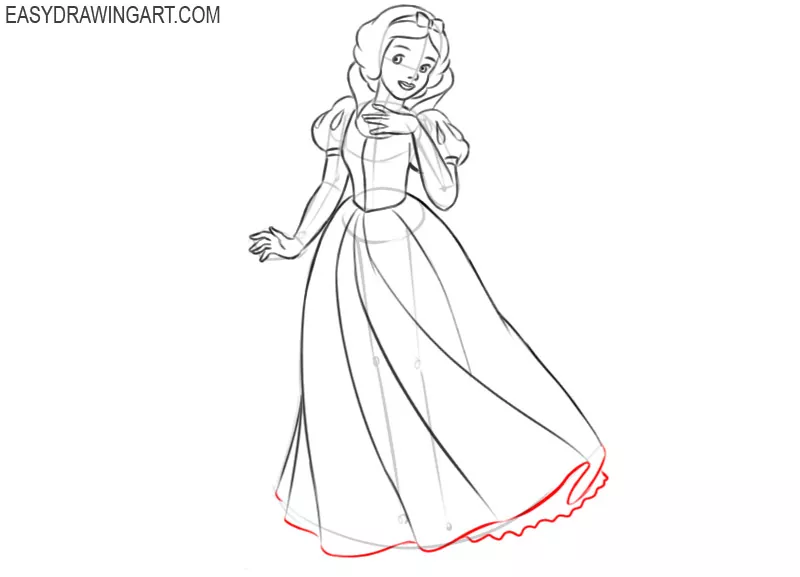 how to draw snow white in easy way