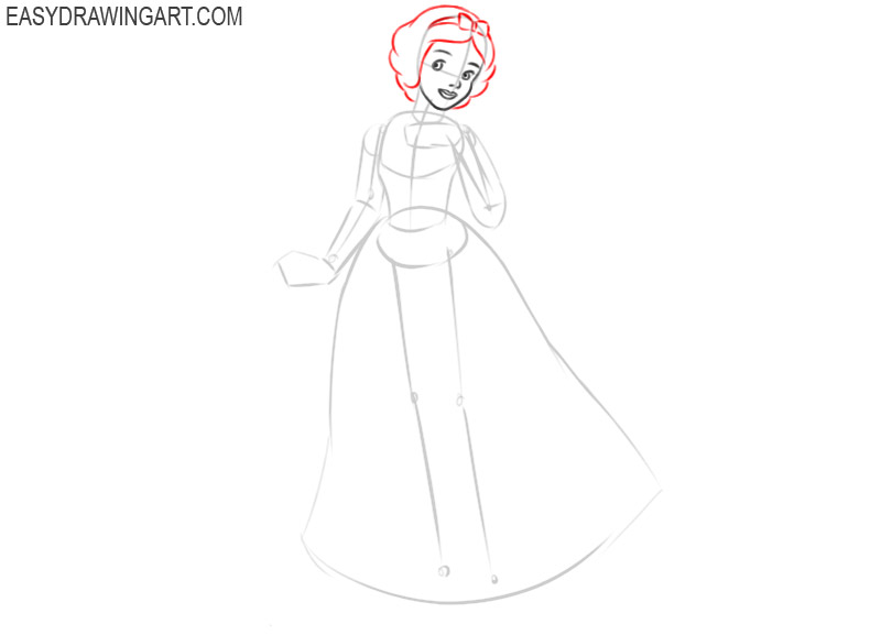 how to draw snow white easily