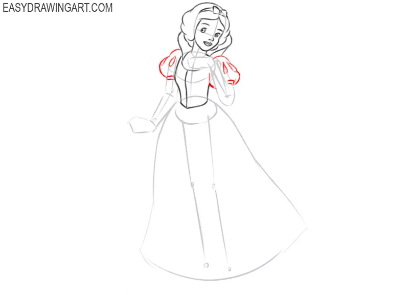 how to draw snow white step by step for beginners 