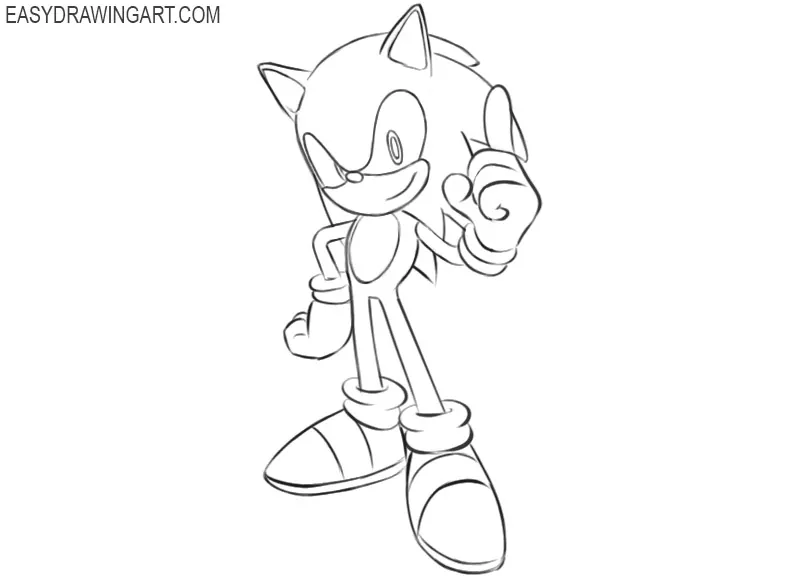 sonic the hedgehog drawing steps