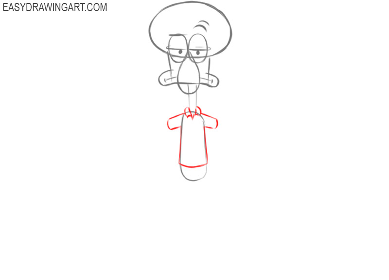 how to draw cartoon squidward