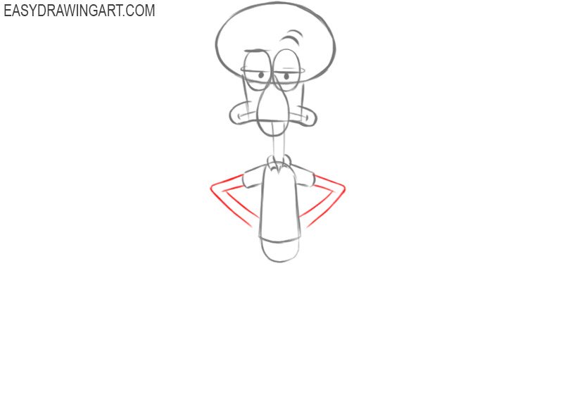 squidward drawing easy step by step