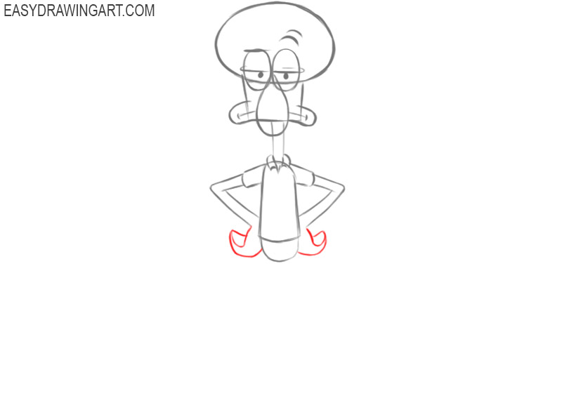 squidward drawing pencil