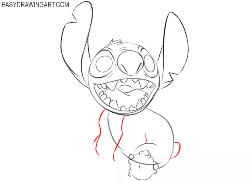 how to draw stitch cute easy
