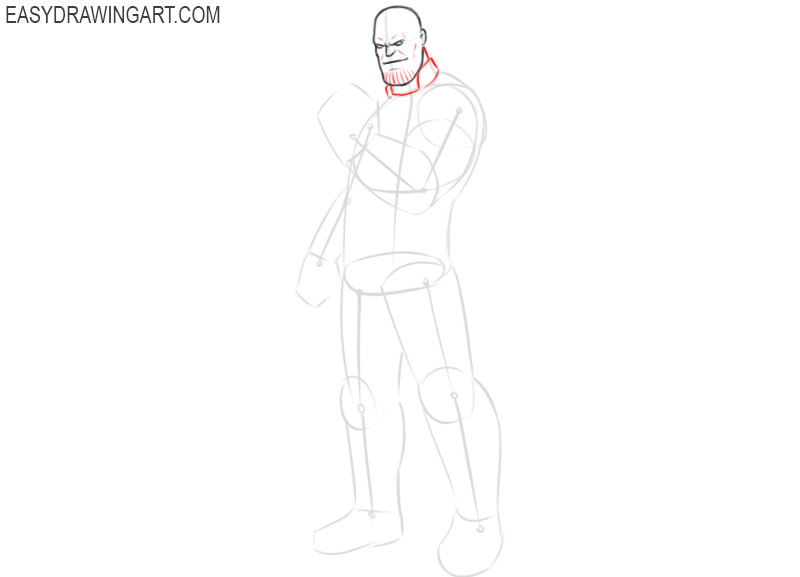 how to draw thanos body