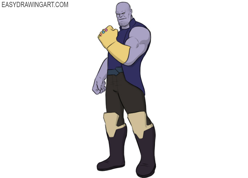 how to draw thanos easy