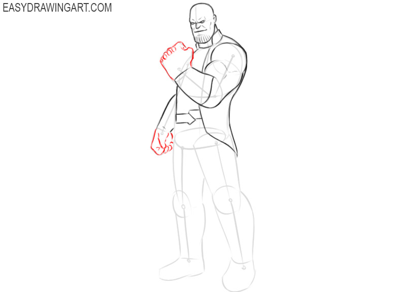 how to draw thanos full body easy