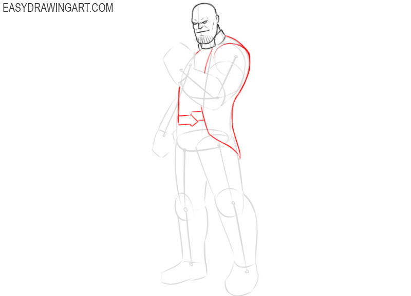 how to draw thanos step by step full body