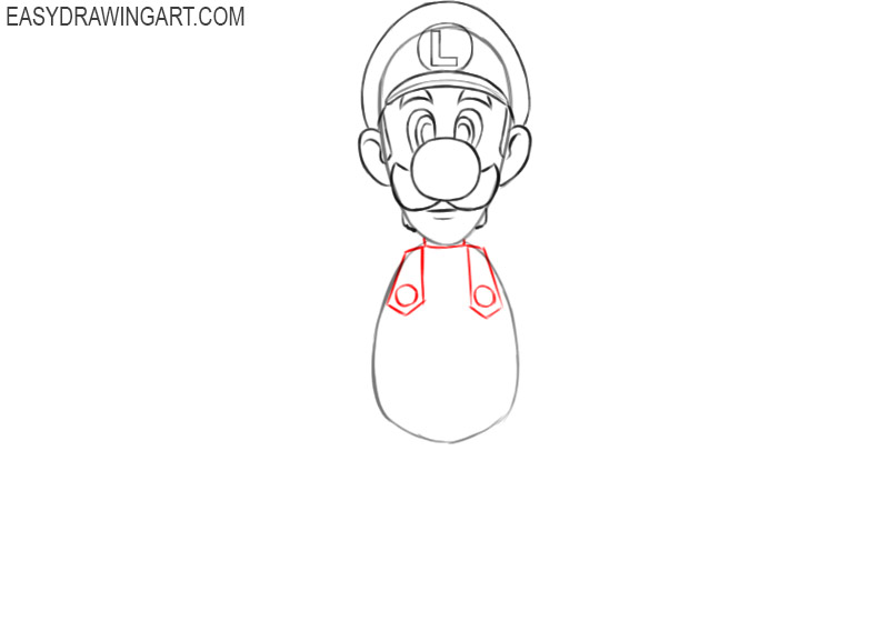 how to draw the cartoon luigi 