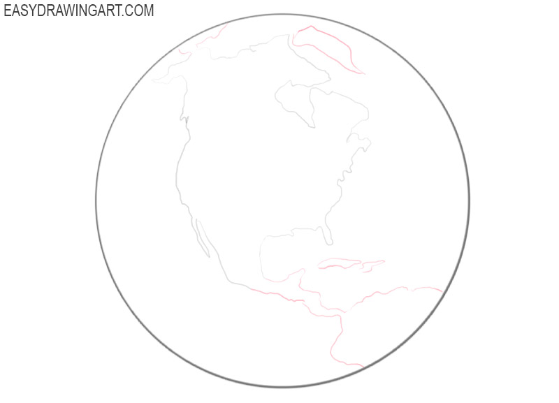 How to draw the Earth step by step