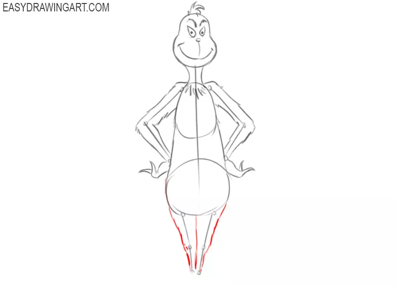 how to draw the grinch full body easy