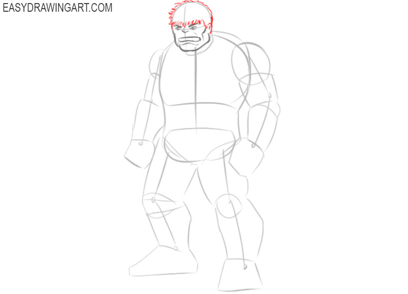 how to draw hulk in easy steps