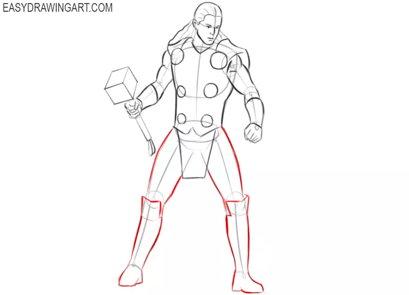 how to draw thor picture