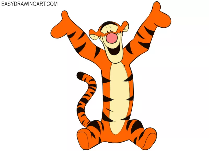 how to draw tigger full body