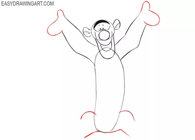 how to draw tigger step by step