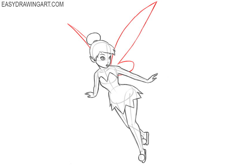 how to draw sketch of tinkerbell