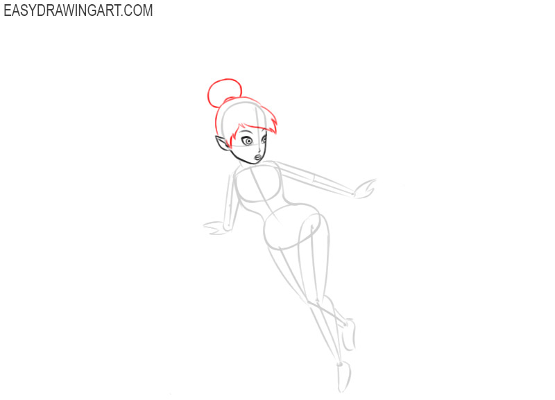 how to draw tinkerbell step by step for beginners
