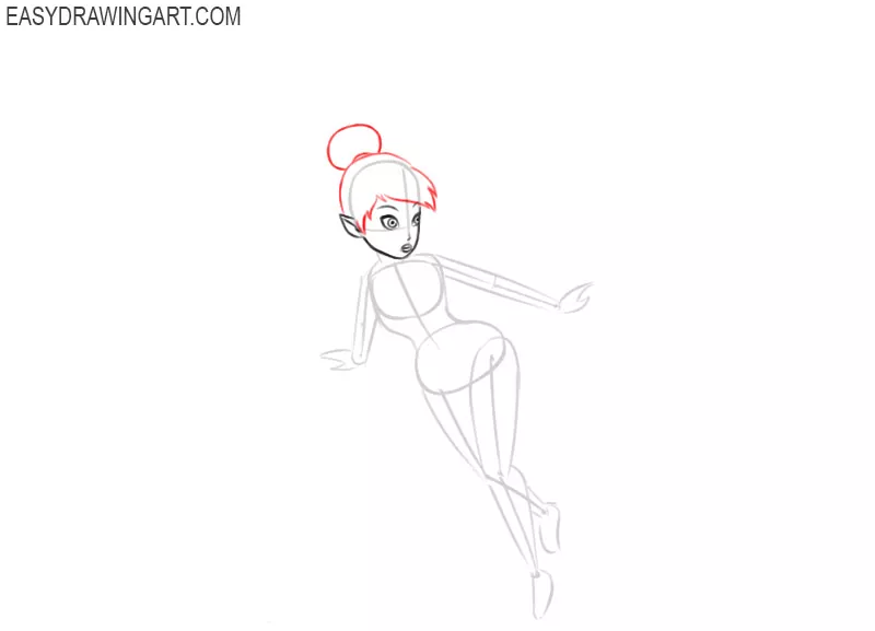 how to draw tinkerbell step by step for beginners