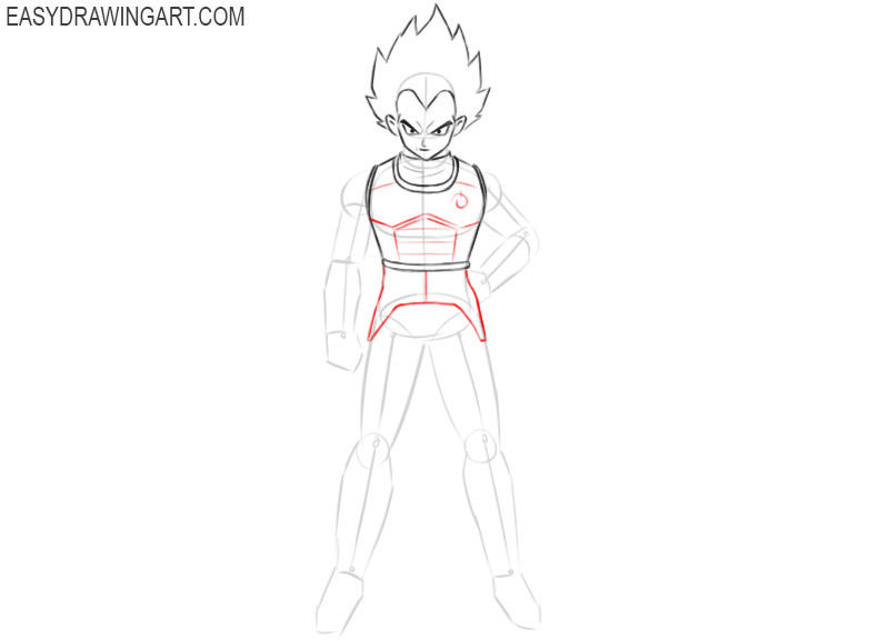 how to draw vegeta for beginners