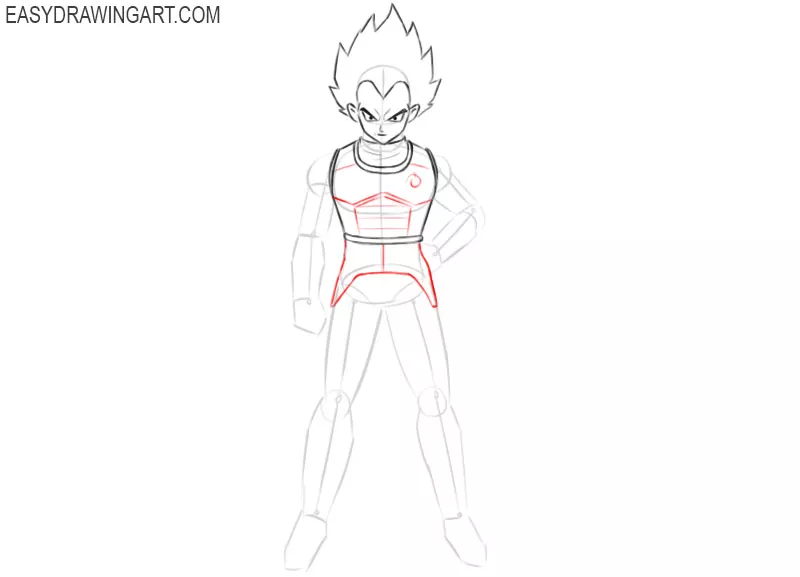 how to draw vegeta for beginners