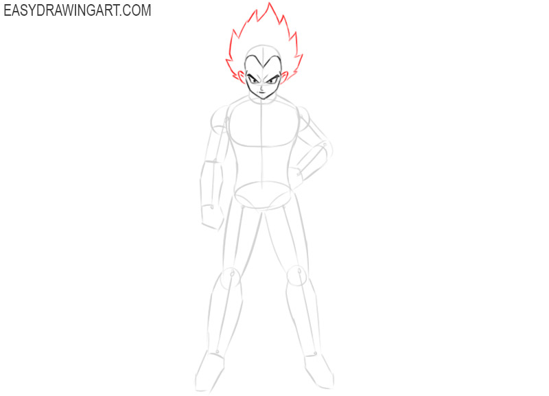 how to draw vegeta from dragon ball