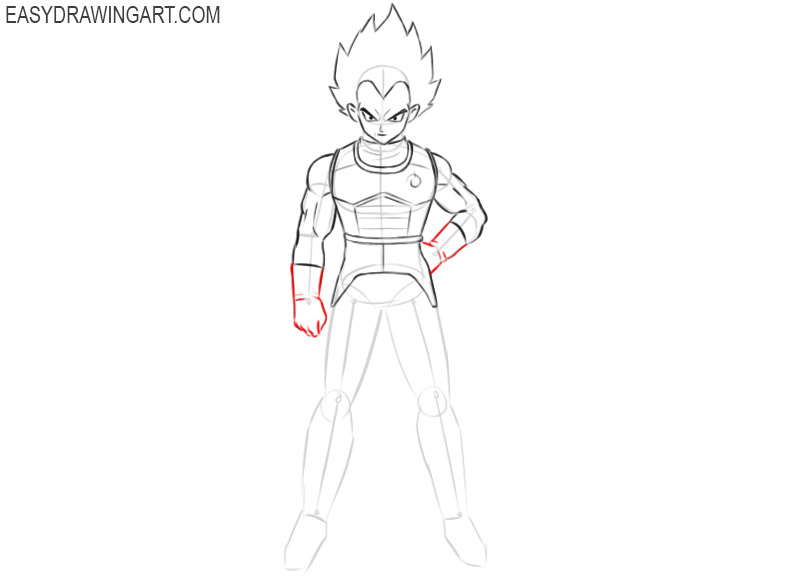 how to draw sketch of vegeta