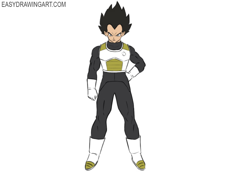 how to draw vegeta full body