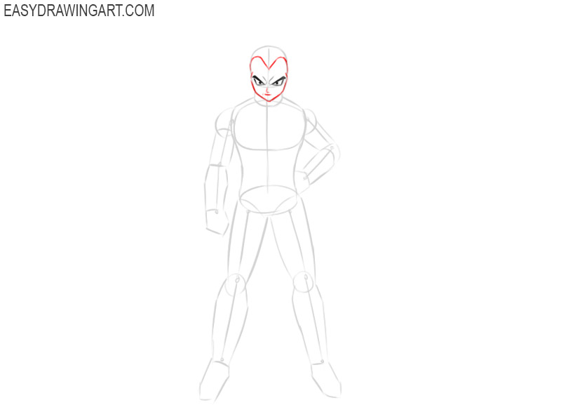 how to draw vegeta in cartoon