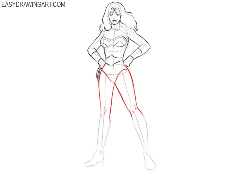 how to draw wonder woman easily