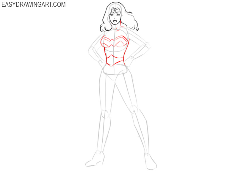 how to draw wonder woman easy drawings