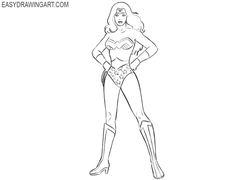 female drawing outline