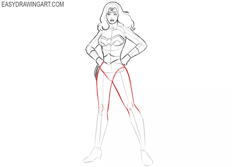 how to draw wonder woman easily