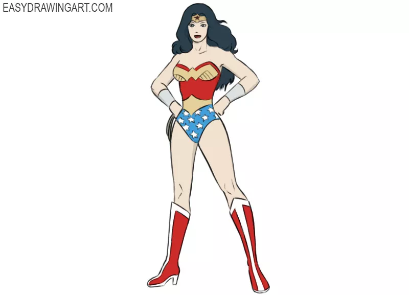 Wonder Woman Drawing Tutorial - How to draw Wonder Woman step by step