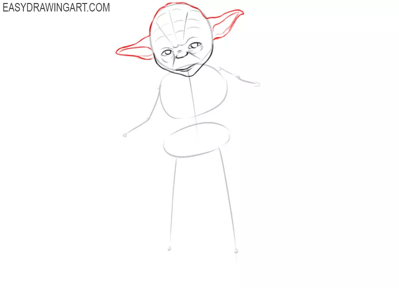 how to draw yoda easy step by step