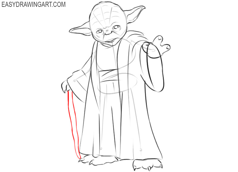 how to draw yoda from star wars easy